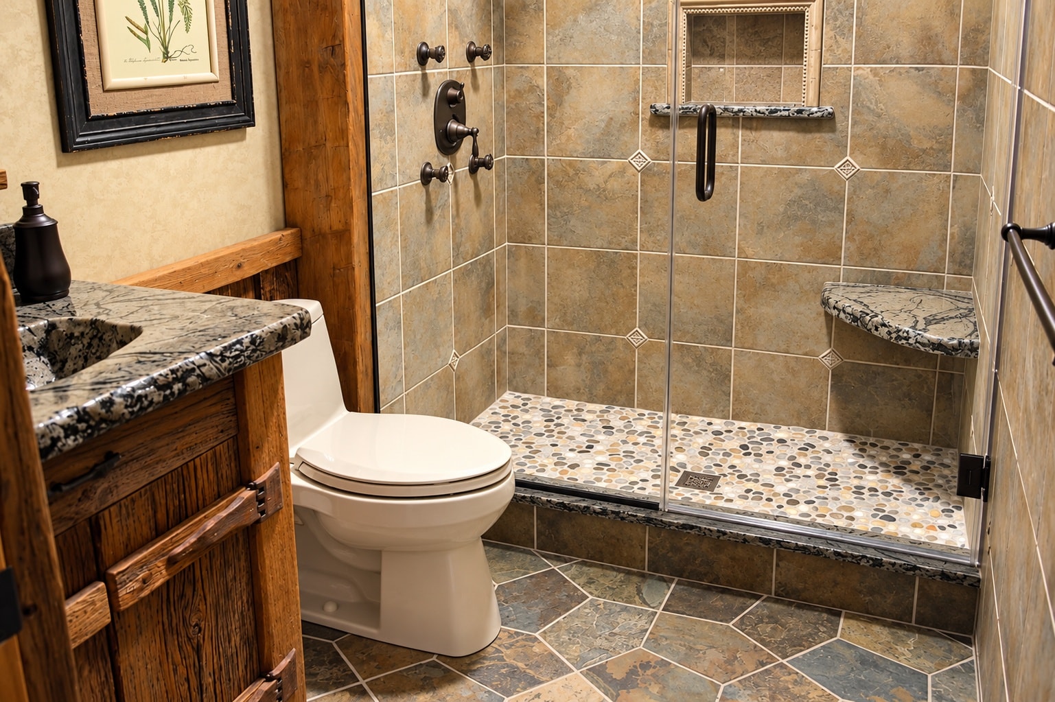 Luxury bathroom with walk-in shower